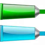 हरे और सियान रंग ट्यूबों के वेक्टर छवि
