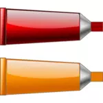 Vektor menggambar merah dan oranye warna tabung