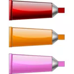 Tubos de tinta a óleo em cores diferentes