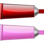 Vektorigrafiikka punaisista ja vaaleanpunaisista väriputkista