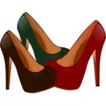 Gambar vektor sepatu tumit tinggi wanita