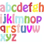 Renkli küçük harfli alfabe