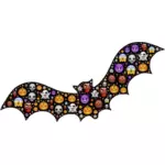 Färgglada Halloween bat