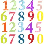 Ilustración de coloridos números