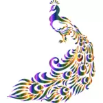Imagen de vector colorido pavo real