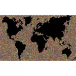 Kaart van de wereld gemaakt van tegels