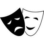 Comedy and tragedy masks vector image