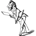 בתמונה וקטורית של המשרת של המלך עם פתק