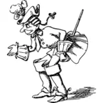 Slim sailor comic character drawing