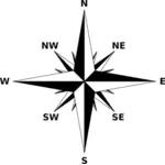 Kompas steeg in zwart-witte kleur