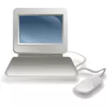 Computer with keyboard and mouse vector illustration