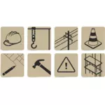 Vector de desen de set de simboluri de site-ul construcţii
