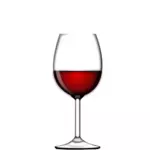 Halvt glas rött vin vektorbild