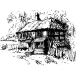 Country cottage vektor sketsa