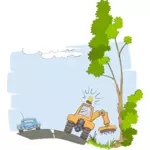 Vector illustraties van weg onderhoud plant snijden