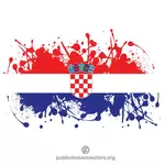 Bandera de Croacia en salpicaduras de tinta