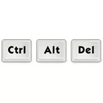 Ctrl + Alt + Suppr combinaison de touches vector clipart