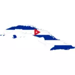 Kubas flagga och karta