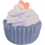 Vector tekening van chocolade cupcake