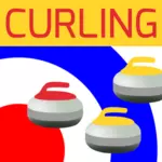 Curling, le dessin du vectoriel d'icône du sport