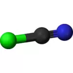 3D gambar sianogen klorida