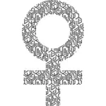 Vrouwelijke cyber symbool