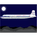 الطائرة تحت ضوء القمر
