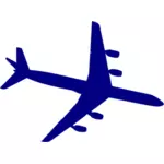Gambar vektor biru siluet Douglas DC-8