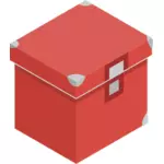صورة متجهة من مربع تخزين أحمر مع غطاء