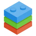 Grafica vectoriala de roşu, albastru şi verde copii joc jucării