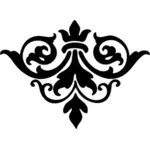 Zwarte damast decoratieve symbool