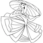 Imagem de desenho de linha do dançarino