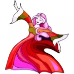 Dansatoare cu părul roz