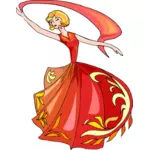 Красное платье танцор