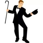 Dancer with cane vector image