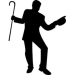 Dancer with cane silhouette