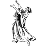 Dansende dame glinsterende clip art