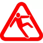 Vector image of slippery floor sign