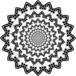 Svart och vit blommig symbol