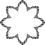Kulatý rám květnaté symbol