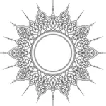 Vector image of thick spiky round ornamental frame