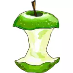 Vector afbeelding van gegeten appel