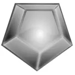 6 面光沢のあるグレー ダイヤモンド ベクトル図