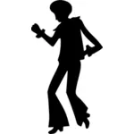 Silhouette of male dancer vector drawing