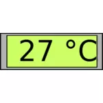 شاشة رقمية مع صورة متجه درجة الحرارة