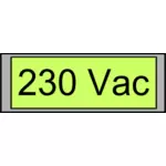 Цифровой дисплей «230 Vac» векторное изображение