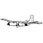 Propeller-drivande flygplan siluett