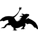 Dragon Zwart vector silhouet
