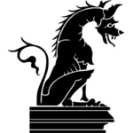Dragon standbeeld silhouet