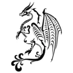 Arte de estêncil de tatuagem de dragão